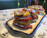Une image de l'étape 13 de Millefeuille de poivrons bicolores,cœur de saumon fumé et crème de feta.