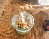 Natto, fermented soybeans with herbs