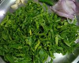 A picture of step 1 of Poi Saag and Potato Sabzi.