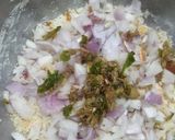 A picture of step 1 of Palak bread vada.