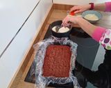 A picture of step 3 of Chocolate Tres Leches Cake.