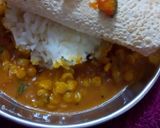 A picture of step 2 of Chanadal with plain rice.