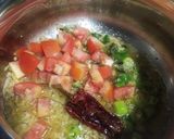 A picture of step 3 of Sprouted moong sabji with Roti.