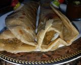 A picture of step 6 of Boti paratha roll.