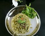 A picture of step 6 of Hariyali Pulao Green Herby Rice.