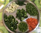 A picture of step 1 of Paneer Veggie Bhaaji.