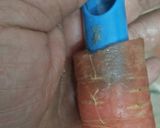 A picture of step 8 of Matar stuffed carrot.