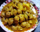 आलू सोया चंक्स करी (aloo soya chunks curry recipe in Hindi) रेसिपी चरण 11 फोटो