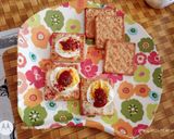 A picture of step 1 of Cream cracker egg sandwich or Sugar free cracker egg sandwich.