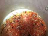 Brown macaroni with beef meat