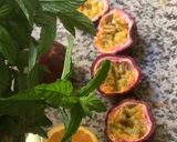 Une image de l'étape 6 de Panna cotta mange 🥭passion 🍅🌱menthe Pouliot🌿.
