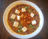 A picture of step 5 of Tri-Colour Black,Pinto and Kidney Beans Masala with Feta Cheese.