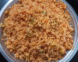 A picture of step 3 of Schezwan rice.