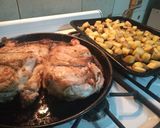 Foto del paso 4 de la receta: Pollo al horno con salsita mixeada con papas