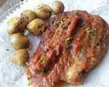 Foto del paso 8 de la receta: Berenjenas en salsa de tomate y papas con finas hierbas🤔🍲🍱