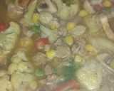 A picture of step 2 of Corn Vegetable Pulao.