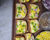 A picture of step 4 of Corn 🌽 Capsicum 🫑 Cheesy Toast.