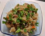 A picture of step 21 of Baked Rice, Chicken and Mushrooms (American biryani).