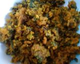 A picture of step 2 of Stuffed Riceballs tossed in mix vegetables.