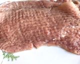 Baconbe göngyölt sertés szelet tojással töltve, vele sült burgonyával recept fázis 1 fotója