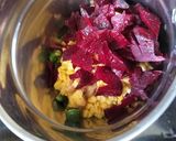 A picture of step 1 of Beetroot dahivada.