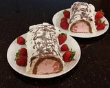 A picture of step 29 of Chocolate Strawberry Ice Cream Cake Roll.