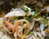 A picture of step 2 of Veg pakoda oil free vegetarian dish 0 oil onion potatoes cabbage,healthy pakoda for diet,snacks.