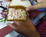 A picture of step 2 of Veg bread sandwich.