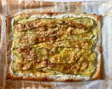 A picture of step 7 of Zucchini (Courgette) Tart with Lemon Ricotta and Basil Olive Oil.