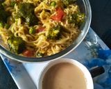A picture of step 1 of Palak paneer gravy maggi.