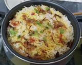 A picture of step 8 of Mutton Biryani.