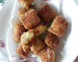 A picture of step 5 of (Snack) Fried Sandwich-Wrapped Sausages.