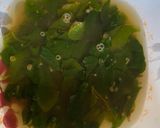 A picture of step 1 of Malabar Spinach Soup, Braised Pork with Green Peppercorns, and Pickled Mustard Greens.