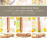 Foto del paso 1 de la receta: Masa para tacos (o Rapiditas) utilizando arroz cocido y polenta! Fácil, económico, SIN GLUTEN y VEGANO!
