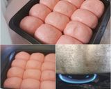 รูปขั้นตอนการทำที่ 6 ของ ขนมปังสตรอว์เบอร์รีสีหวาน อบในหม้ออบ DIY