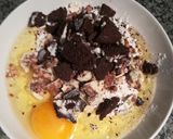 A picture of step 1 of White Chocolate and OREO COOKIES FLAP JACKS.