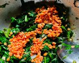 A picture of step 5 of Lentil DalSpinach.