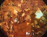 A picture of step 4 of Methi Chicken / fresh fenugreek chicken.