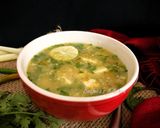 A picture of step 9 of Veg. Coriander Lemon Soup with Paneer and Lemongrass.