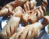 A picture of step 2 of KARELA NIMKI /CHAMPAKALI NIMKI.