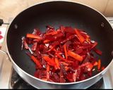 A picture of step 3 of Kolkatas famous beetroot chop.