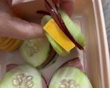 A picture of step 2 of Bento box Roast Beef And Cheese Cucumber Sandwiches.