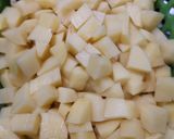 A picture of step 2 of Chatpata cubes potatoes.