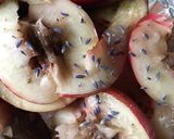 A picture of step 1 of Roasted white nectarines and lavender sorbet.