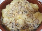 Patatas con nata y champiñones