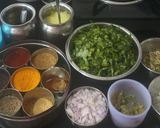 A picture of step 1 of Green Moong Dal Palak.