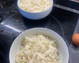 Foto del paso 6 de la receta: Udon cremosos de cerdo, cebolla y calabacín