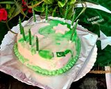 A picture of step 7 of Heart shape Marble cake Green & white.