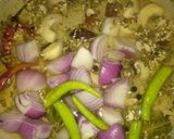 A picture of step 1 of Veg biryani with smoky effect.
