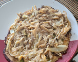 Foto del paso 7 de la receta: Huarache de setas encebolladas con queso vegan